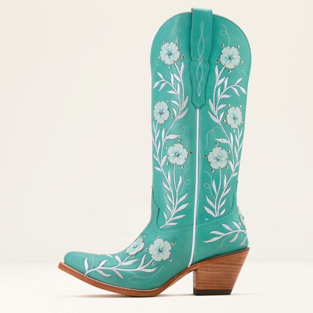 ARIAT Romance Western Boot in Natural Turquoise - Picture 8 of 12